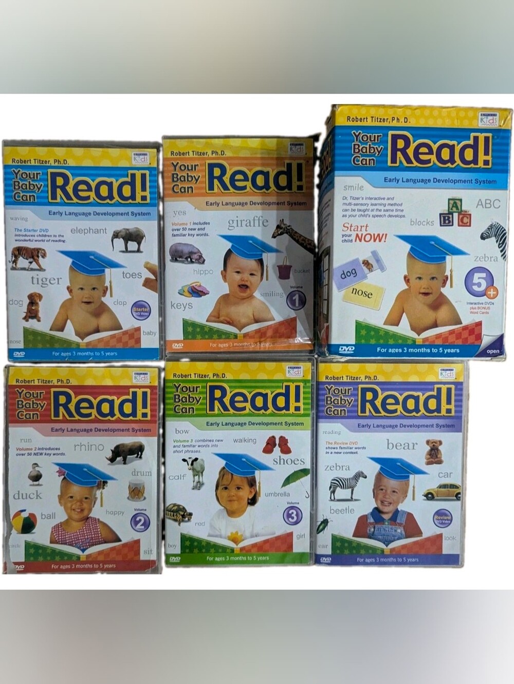 Smart Kids Your Baby Can Read Early Language Development System 5 DVD Word Cards